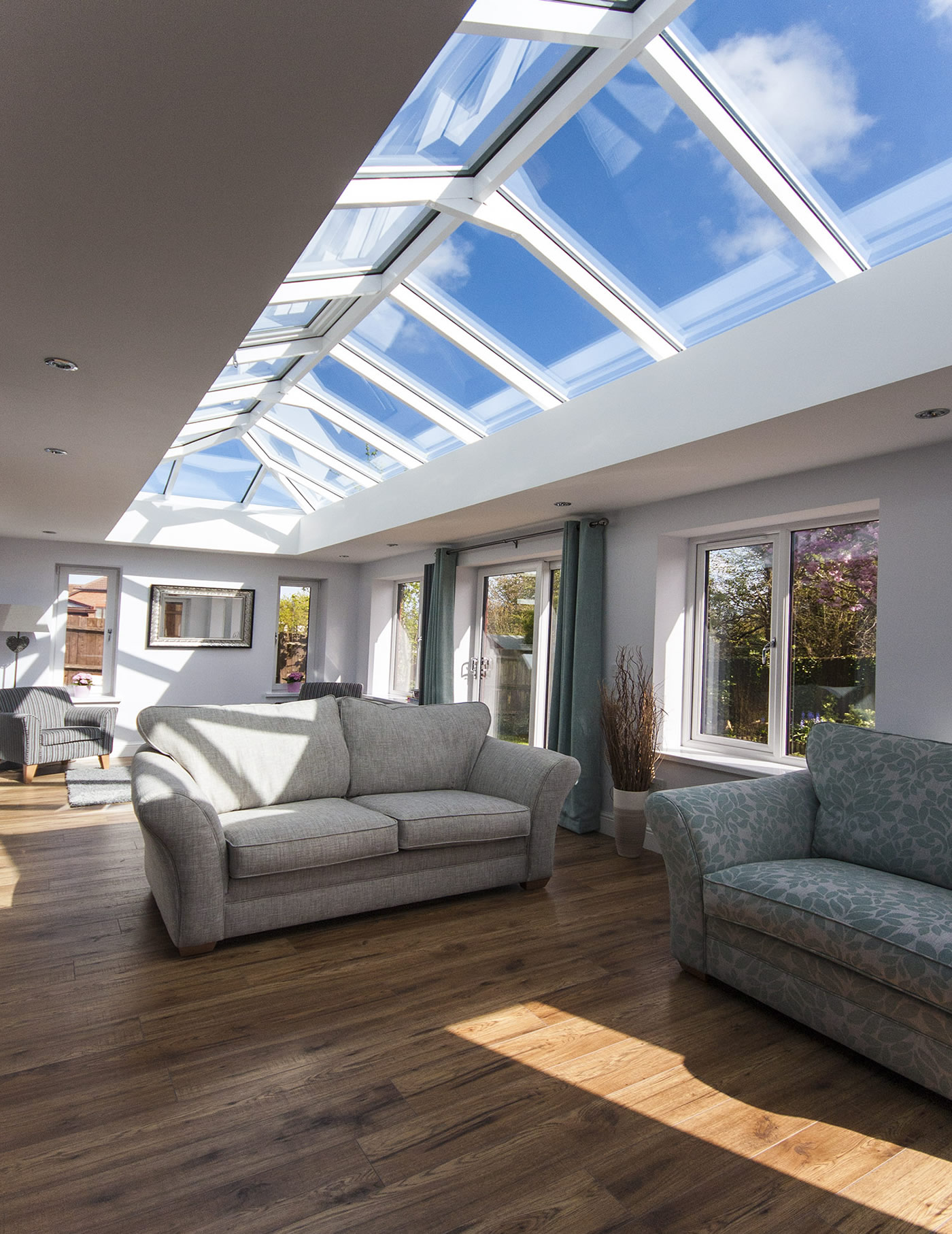 internal view of modern lantern rooflight