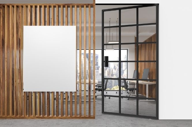 Miro internal glass pivot door