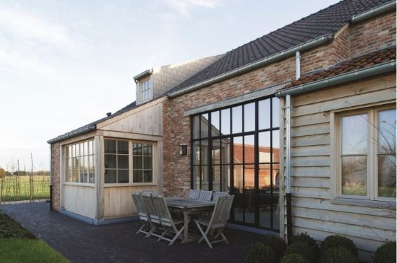 sieger legacy steel look aluminium casement door with glazing bars