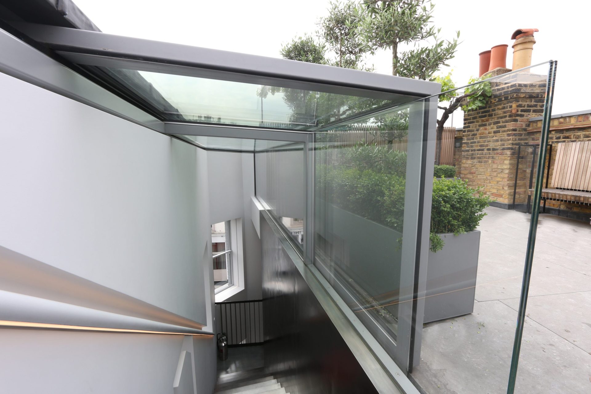 an inside shot of the automated rooflight system - hera electric rooflight - sieger systems
