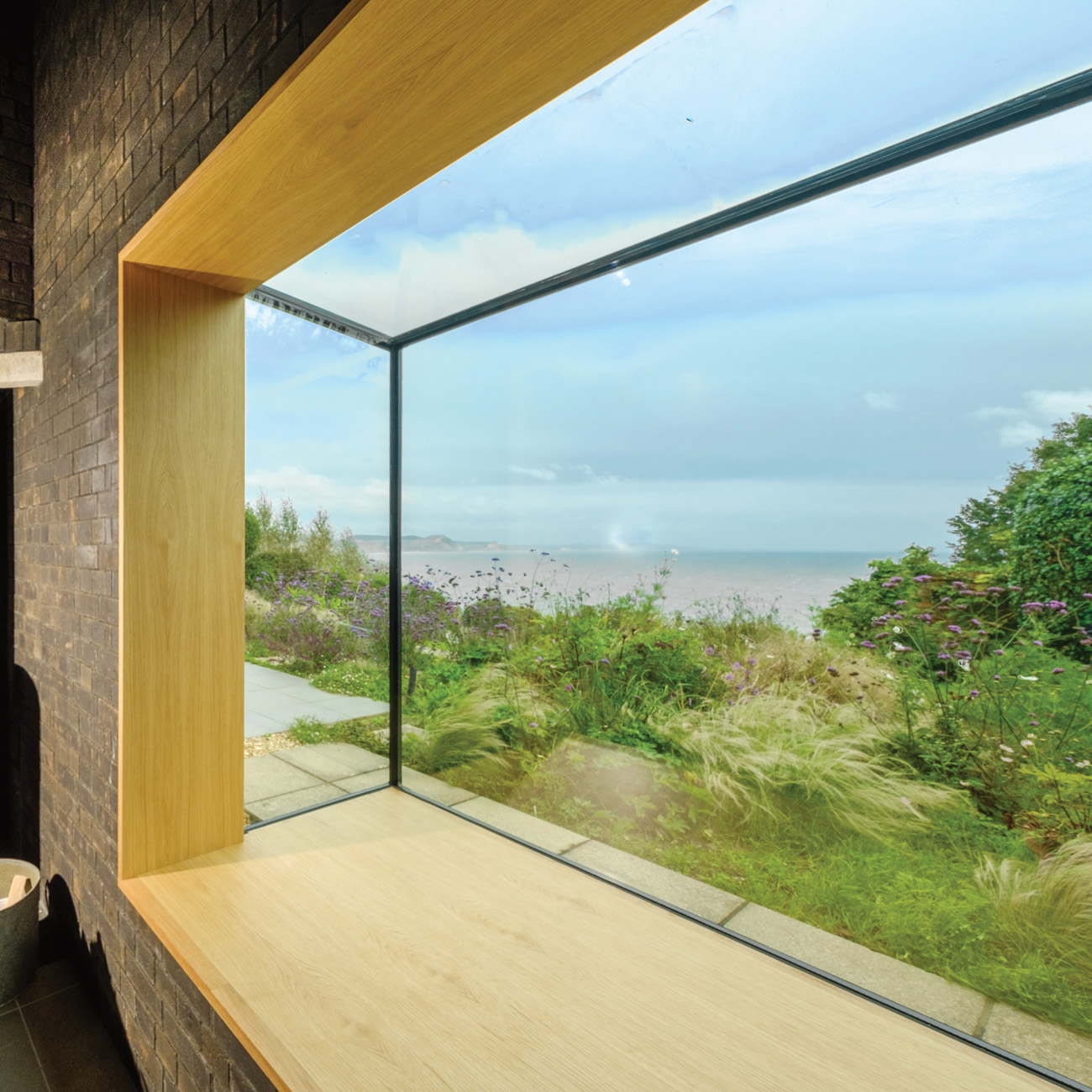 View out to see from a structural glass window