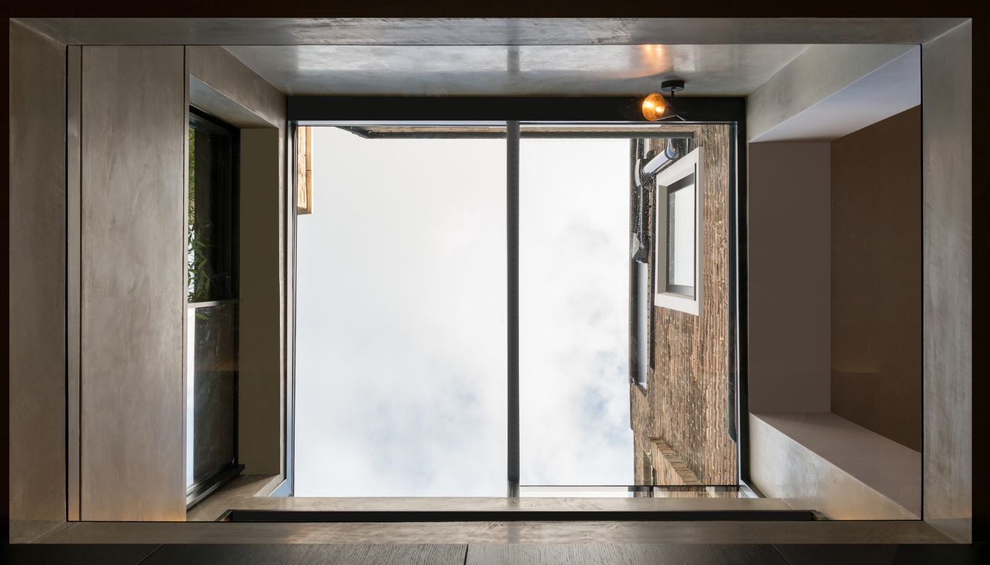 Looking up at a M.A.R.S automated rooflight - Britten Street - Sieger Systems